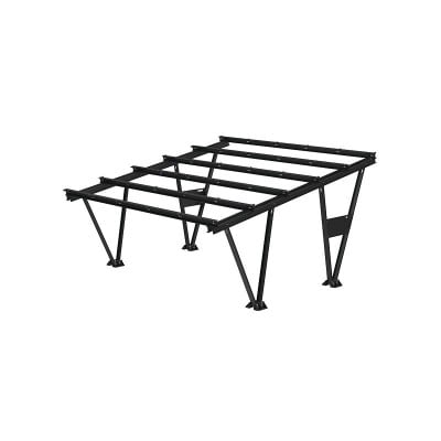 KENO KENO W-01-00-M-RAL-9005 MAGNELIS kaksipaikkainen autokatoks - ilman moduuleja. Yhteensopiva moduulien kanssa, joiden mitat ovat 1700x1134mm - 2049x1134mm (ilman puristimia ja kuusiokolo-ruuveja). Musta RAL 9005 värissä