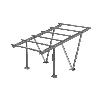 KENO KENO W-04-00-M Carport yksipaikkainen Magnelis - ilman moduuleja. Yhteensopiva moduulien kanssa, joiden mitat ovat 1700x1134 - 2049x1134 (ilman puristimia ja kuusiokolo-ruuveja)
