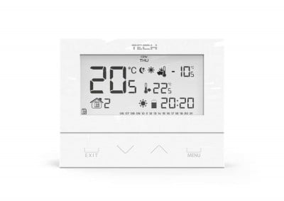 Tech-Sterowniki TECH-KONTROLERI WG.11.0431 Dvostupanjski sobni regulator (prednja ploča od stakla) ST-292 v3 TECH Kontroleri žični bijeli