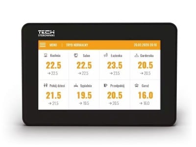 Tech-Sterowniki TECH-CONTROLLERS WG.20.0138 M-8n Control Panel for L-8E Strip TECH Controllers Wireless Concealed Black
