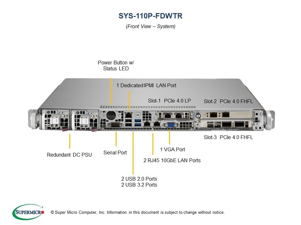 Supermicro SYS-110P-FDWTR