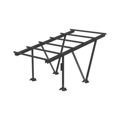 KENO KENO W-04-00-M-RAL-9005 MAGNELIS yksipaikkainen autokatos - ilman moduuleja. Yhteensopiva moduulien kanssa, joiden mitat ovat 1700x1134 - 2049x1134 (ilman puristimia ja kuusiokolo-ruuveja) mustana RAL 9005.
